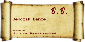 Benczik Bence névjegykártya