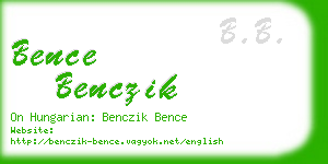 bence benczik business card